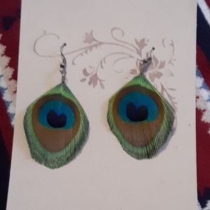 Peacock feature earrings